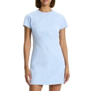 Theory Dolman Sleeve Tweed Canvas Mini Dress Sky Light Women's Size 10